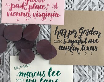 Harper Style | Addressed Brush Lettering Envelope | Hand Lettered Wedding Envelope | Wedding Envelope Commission
