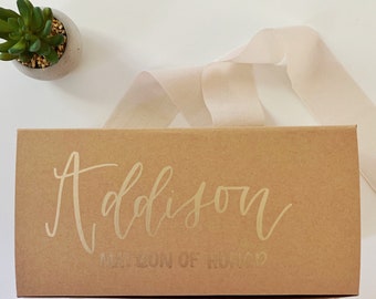 Custom Kraft Gift Box | Personalized gift box | Groomsman Gift box | Wedding Welcome box | Bridesmaid Gift box | Calligraphy Gift box