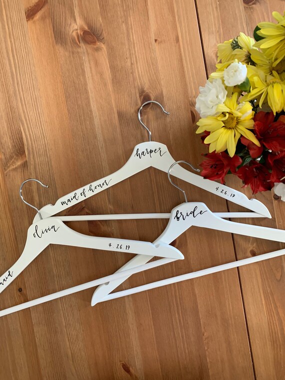 Personalized Wooden Hanger Calligraphy Wedding Hanger Etsy