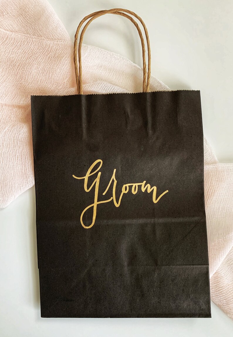 Custom Black Gift bags Personalized gift bags Wedding Etsy