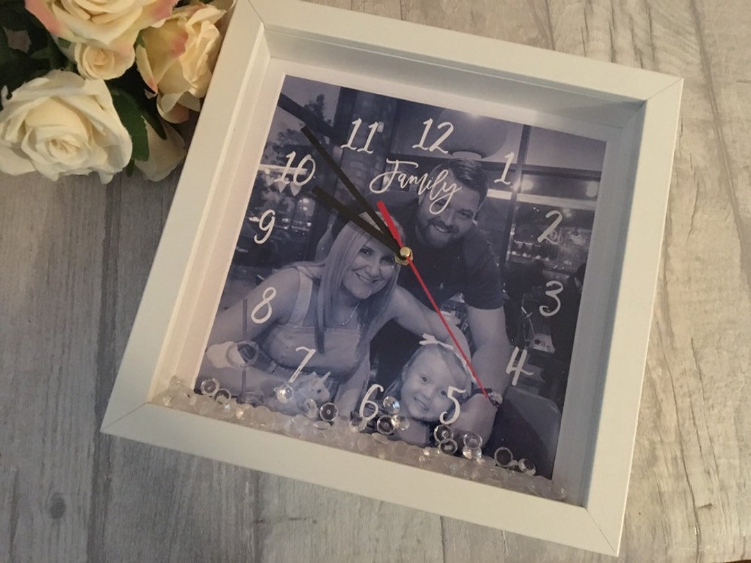 Clock Heading Box Design Personalised Clock Frame, Box Clock Frame - Etsy
