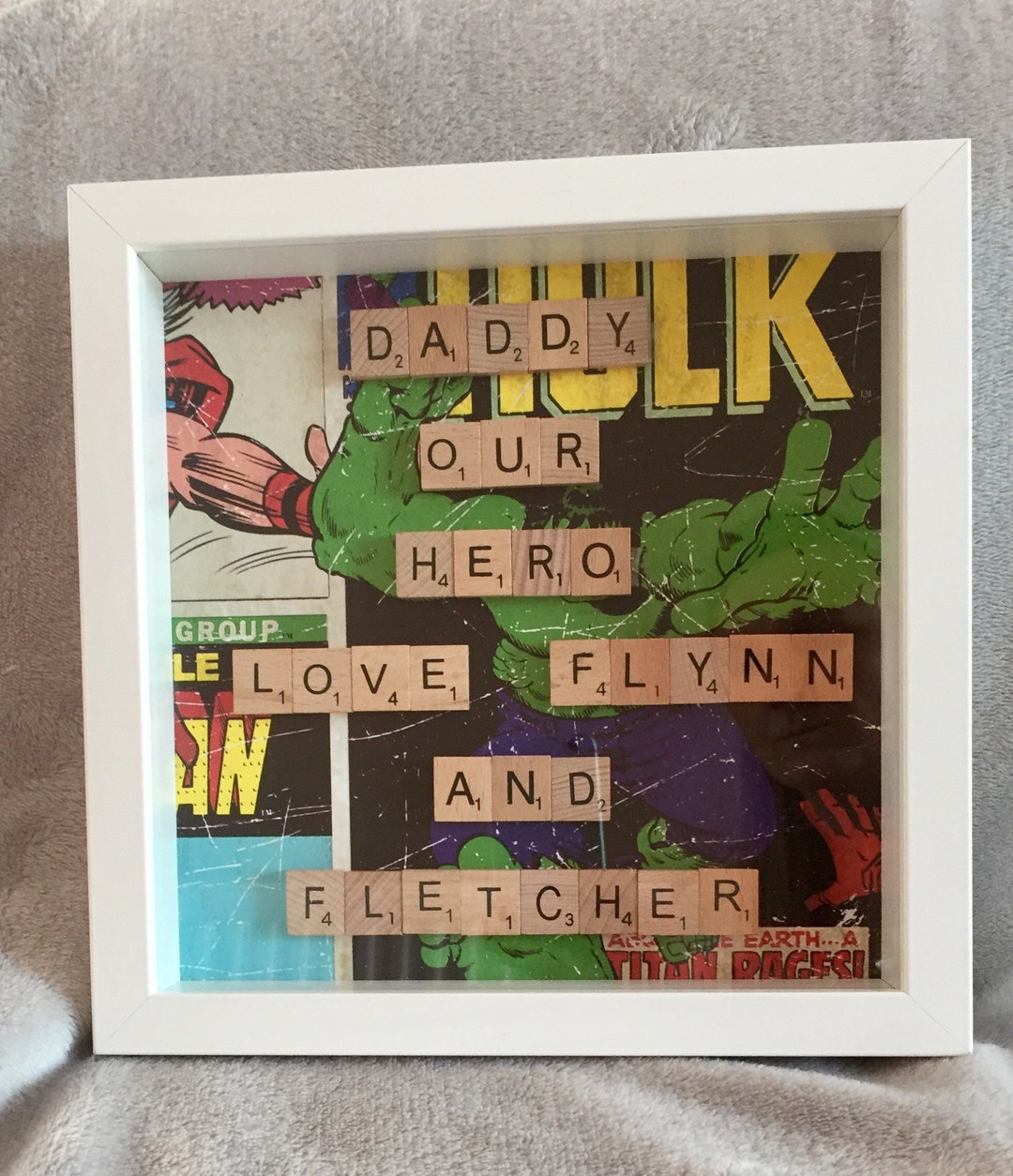 Daddy Scrabble Frame SUPERHERO Scrabble Frame, Fathers Day Gift, Scrabble Wall Art ...