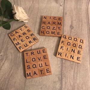 Personalised coasters, scrabble coasters gift for dad, gift for mom, keepsake, Fathers Day gift image 4
