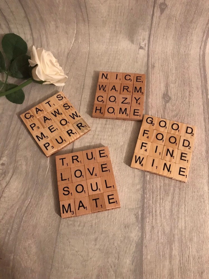 Personalised coasters, scrabble coasters gift for dad, gift for mom, keepsake, Fathers Day gift image 4