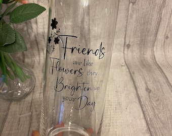 Personalised vase for friend, flower vase, glass vase, birthday gift, personalised gift