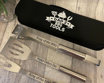 Personalised BBQ tools with carry case, Father’s Day gift, Gift for Daddy , Grill Master