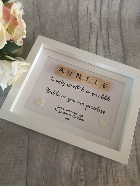 Auntie Scrabble Frame Aunty Frame Auntie Frame Personalised Etsy