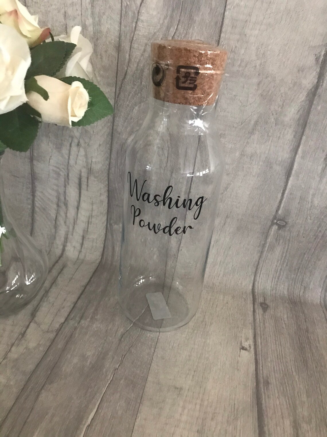 Glass Storage Bottle Cork Top Bottle laundry Jars Mrs Hinch Etsy UK