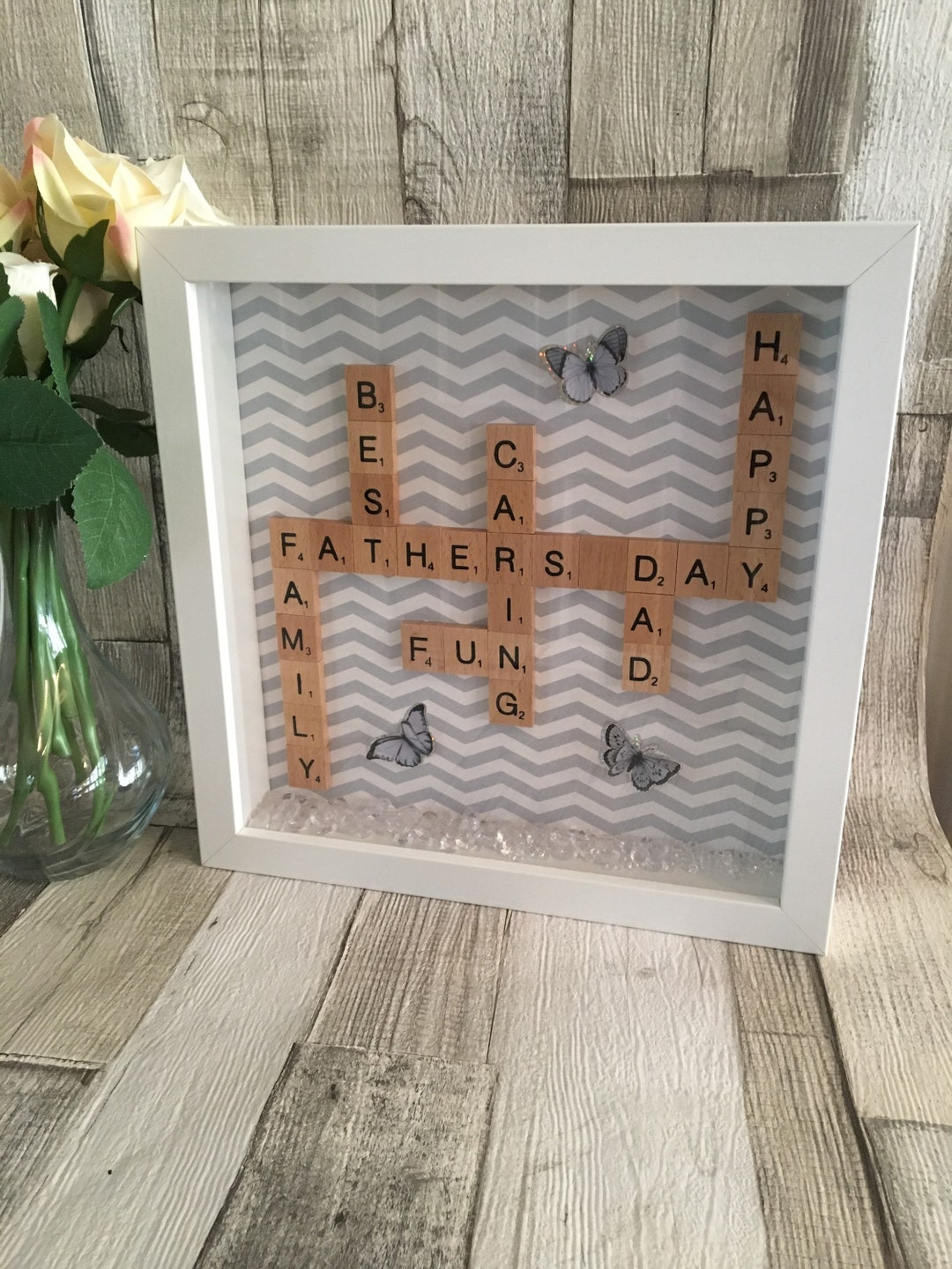 Daddy Scrabble Frame Personalised Gift for Dad, Daddy Scrabble Box Frame, Father’s Day Gift ...