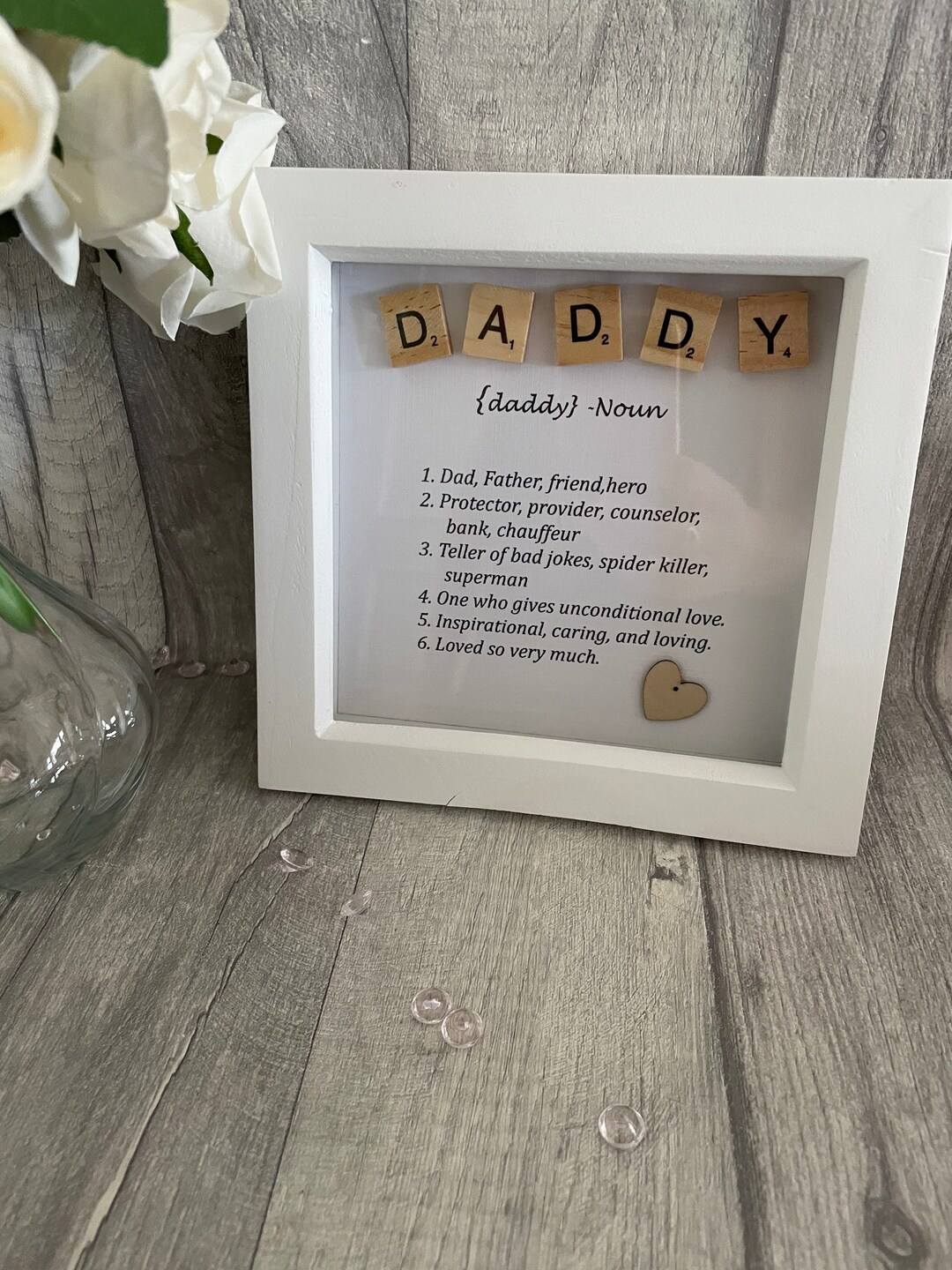 Daddy Scrabble Frame Father’s Day Gift, Daddy Scrabble Frame, Daddy Noun Frame, Daddy ...