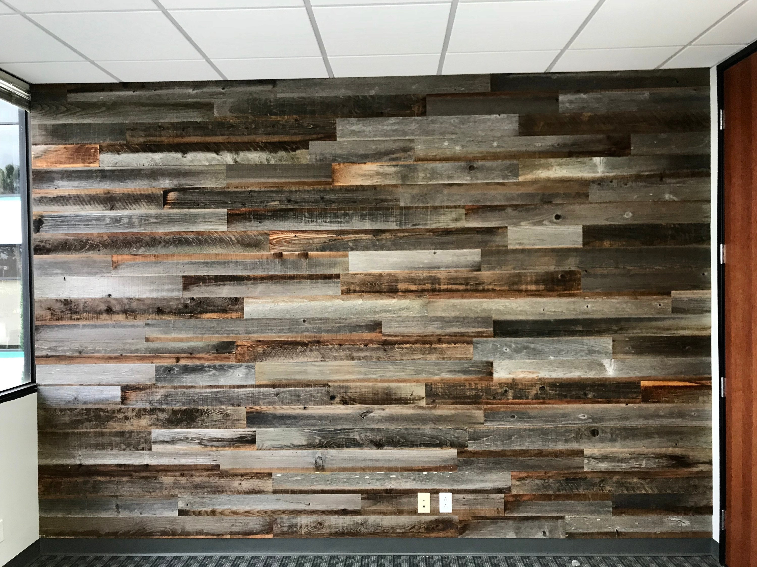 Reclaimed Wood Accent Wall Planks Etsy