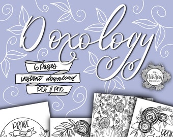 Doxology Colouring Sheets | Christian Colouring Pages | Children’s Ministry | Adult and Kids | Instant Download | PDF file included