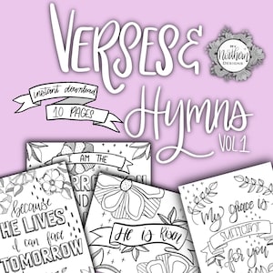 Verses and Hymns Vol. 1 | Christian Colouring Pages | Adults and Kids | Instant Download | PDF & PNG