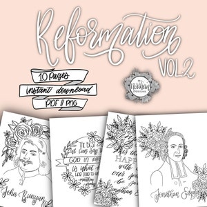 Reformation Colouring | Vol. 2 | Christian Art | Children’s Ministry | Adult and Kids | Instant Download | PDF & PNG files included