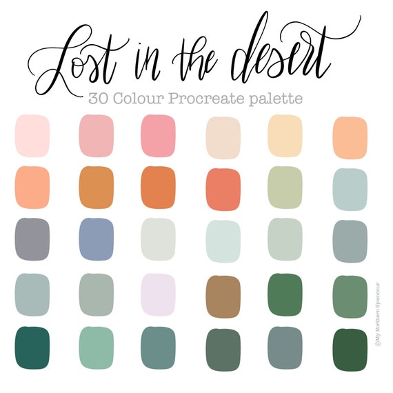 Procreate Colour Palette Lost In The Desert 30 Colours | Etsy