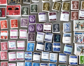 100 stuks vintage postzegels Verenigd Koninkrijk Bundleware