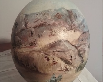 Hand Painted Ostrich Egg