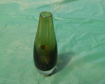 Vintage Olive Green Bud Vase