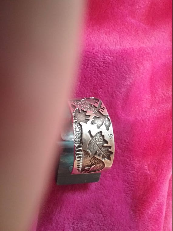 Sterling Silver Custom Made, Overlay, Etched Cuff… - image 2