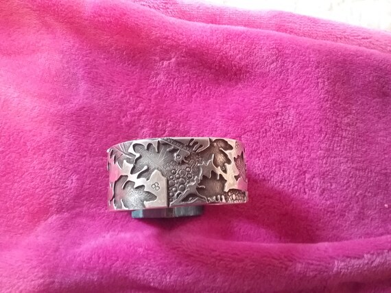 Sterling Silver Custom Made, Overlay, Etched Cuff… - image 1