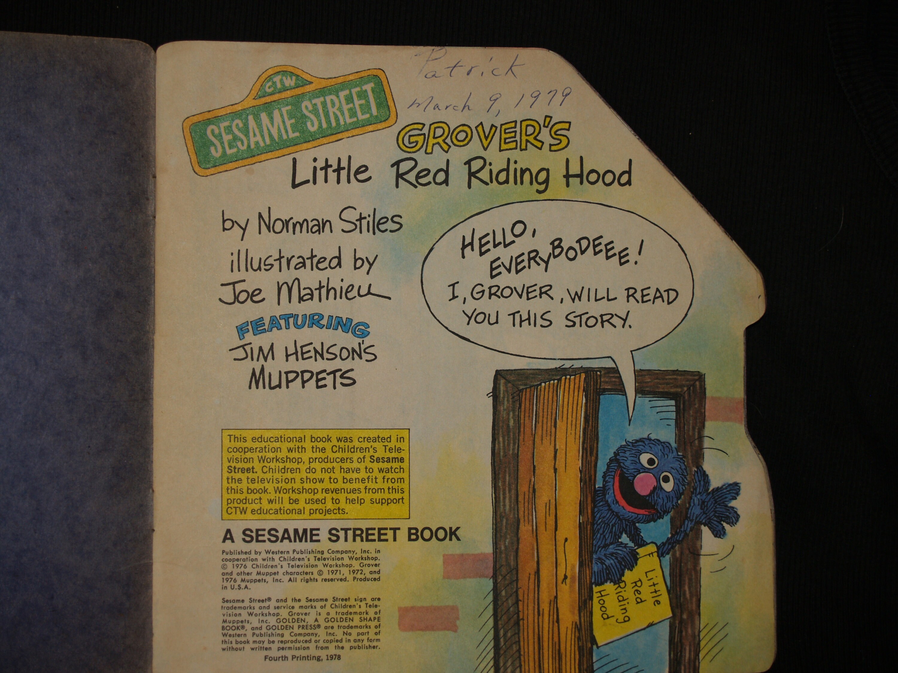 Sesame Street GROVER'S Little Red Riding Hood Children's Book - Etsy
