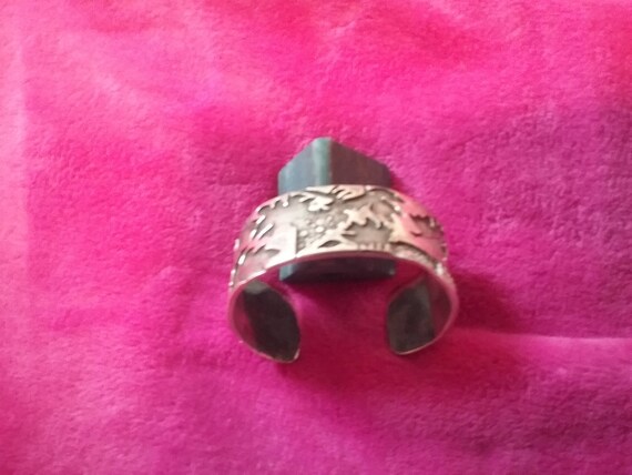 Sterling Silver Custom Made, Overlay, Etched Cuff… - image 3