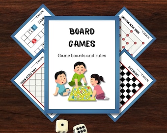 11 Printable Games for Kids Bundle Set Printable Dice Family Board Game ...