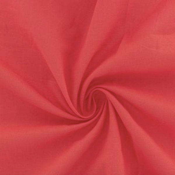 Tissu Voile de coton Oekotex - Corail - Coupon 140x80cm