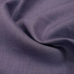 Pure linen fabric, solid color Bleu gris