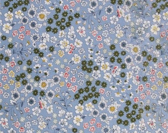 Baumwollstoff mit kleinen weißen und rosa Blumen – 110 x 50 cm