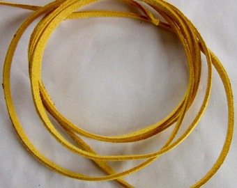 Suede cord flat 3mm, yellow