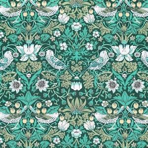 Tessuto Liberty Tana lawn STRAWBERRY THIEF Verde scintillante – 136x25cm