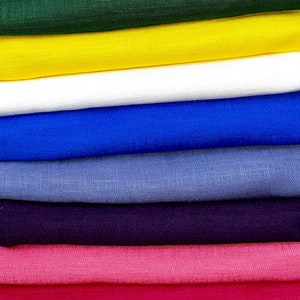 Pure linen fabric, solid color image 1