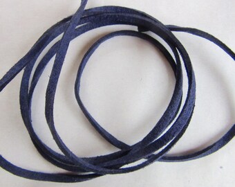 Cord suede flat 3mm, INDIGO