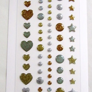 74 pieces of beautification sparkles - Star, Heart