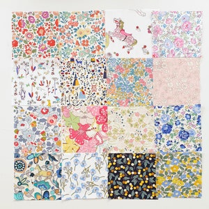 Lot of 10 Liberty Squares, minimum 10x10cm