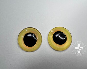 25mm Half round Glass Fantasy Reborn Eyes (Yellow/Black)