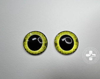 25mm Half round Glass Fantasy Reborn Eyes (Green/Yellow/Black)