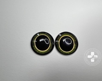 25mm Half round Glass Fantasy Reborn Eyes (Yellow/Black)