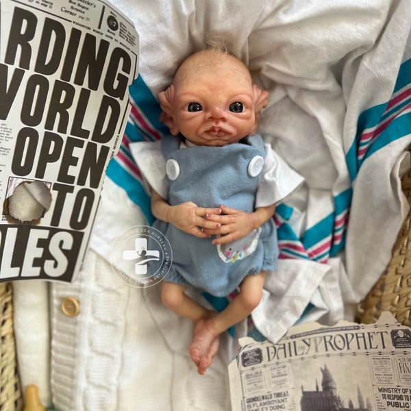 Reborn Baby Dobby awake  “Harry Potter Inspired” House Elf (Made to order!)