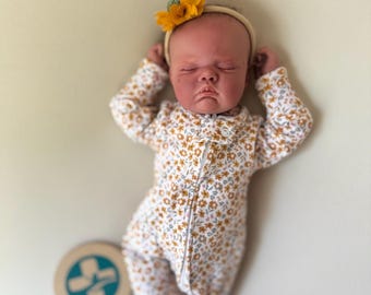 Authentic Reborn Doll | 18" Sleeping Baby girl, Hand-Rooted Hair