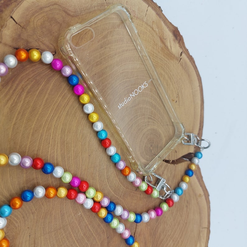 Handykette aus bunten irisierenden Acryl Perlen, Wunderperlen, Magische Perlen image 9