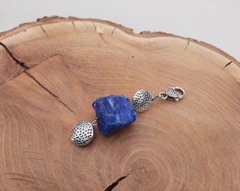 Kettenanhänger, Schlüsselanhänger, Taschenanhänger aus Lapis Lazuli in Blau