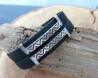 Armband Schwarz aus Kautschuk