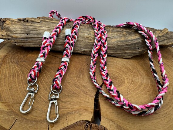 Handyketten-Set – 2 Stück, Geflochtenes Nylonband, 120 Cm, Bunt Mit Patch, Für Smartphones