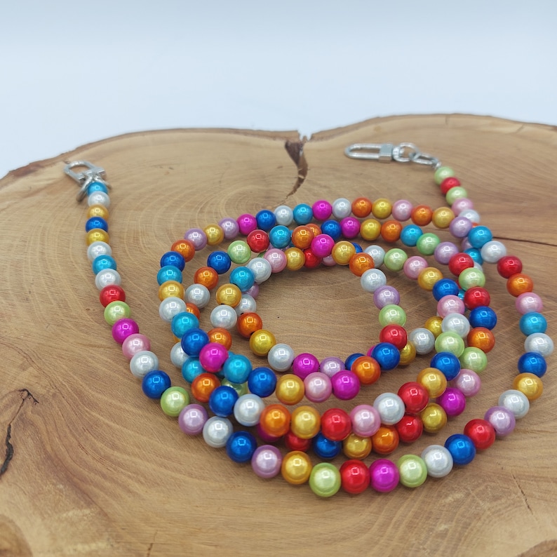 Handykette aus bunten irisierenden Acryl Perlen, Wunderperlen, Magische Perlen image 3