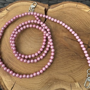 Handykette aus irisierenden Acryl Perlen, Wunderperlen, Magische Perlen in verschiedenen Farben Rosa