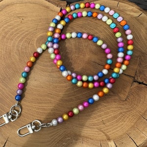 Handykette aus irisierenden Acryl Perlen, Wunderperlen, Magische Perlen in verschiedenen Farben Bunt