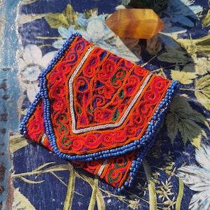 Afghanische Zazi Geldbörse, Vintage Pastun Geldbörse. Tribal Afgan Beutel, Kristallbeutel, Einzigartige Kristalltasche, Orakel Kartenbeutel,