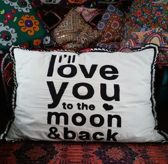 Floor Cushion Meditation Pillow Oversized Valentines Pillow Love Pillow Huge Affirmation Pillow I Ll Love You To The Moon And Back